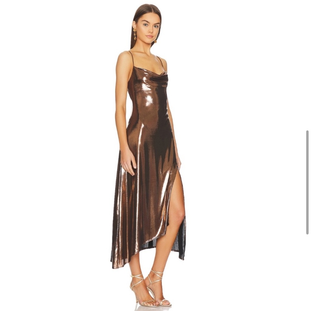 Astr holiday metallic gold Gaia dress NYE